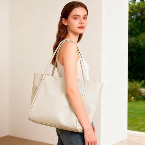 Soft PU Leather Tote Bag for Women Large Work Tote Handbag Top Handle Satchel Purse Weekender Bag Shoulder Bags in Saudi Arabia