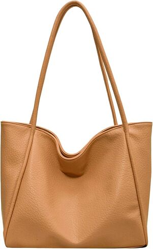 Soft PU Leather Tote Bag for Women Large Work Tote Handbag Top Handle Satchel Purse Weekender Bag Shoulder Bags in Saudi Arabia