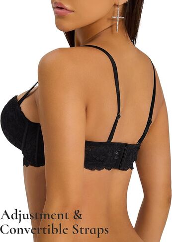 Strapless Bra Push Up Lace Padded Convertible Multiway Underwire Bras Add 1 Cup in Saudi Arabia