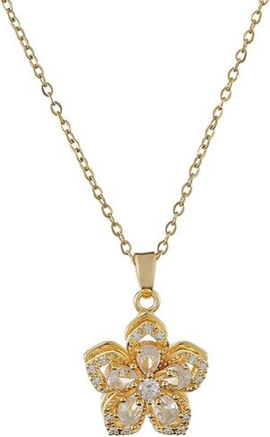 14K Gold Plated Pendant Necklace for Women - Dainty Adjustable Chain, Trendy Jewelry Gift for Family and Friends in Saudi Arabia