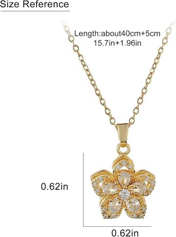 14K Gold Plated Pendant Necklace for Women - Dainty Adjustable Chain, Trendy Jewelry Gift for Family and Friends in Saudi Arabia