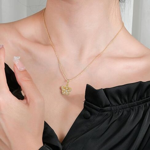 14K Gold Plated Pendant Necklace for Women - Dainty Adjustable Chain, Trendy Jewelry Gift for Family and Friends in Saudi Arabia