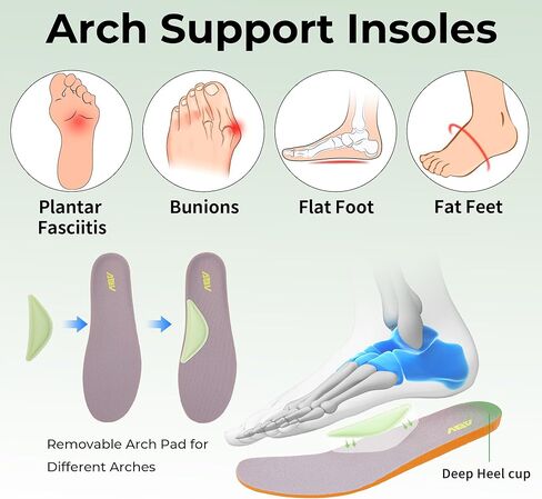 AOV Wide Toe Box Running Shoes Women Arch Support Walking Sneakers for Plantar Fasciitis Athletic Tennis Orthotic Shoes for Workout Gym Black Size 8 in Saudi Arabia