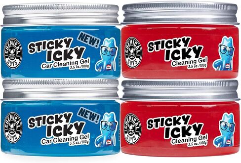 Chemical Guys Sticky Icky Car Cleaning Gel, Green Apple & Sweet Strawberry Scent - Detailing Kit, Car Dust Crevice Cleaner, Slime Auto Air Vent, Cleaning Putty for Keyboard Cleaner (2 Pack) - CJK1002 in Kuwait