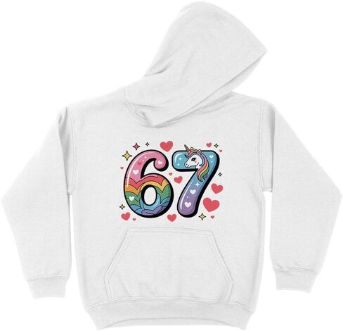 TeesAndTankYou Rainbow Unicorn 67 Kids Hoodie Sweatshirt Youth in Saudi Arabia