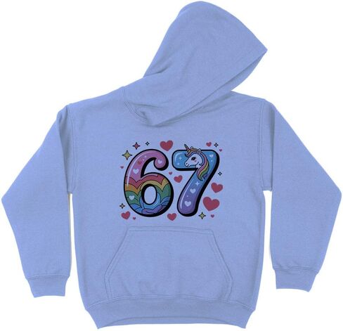 TeesAndTankYou Rainbow Unicorn 67 Kids Hoodie Sweatshirt Youth in Saudi Arabia