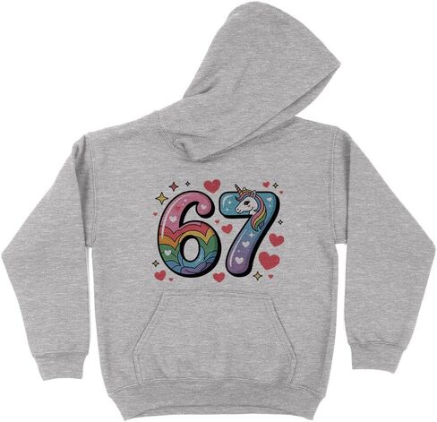 TeesAndTankYou Rainbow Unicorn 67 Kids Hoodie Sweatshirt Youth in Saudi Arabia