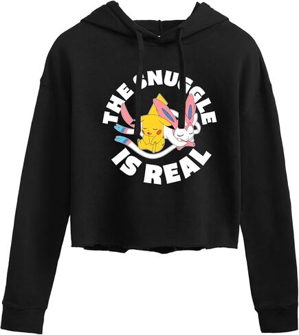 HYBRID APPAREL - Pokémon - The Snuggle Is Real Pikachu And Sylveon - Women's Cropped Pullover Hoodie in Saudi Arabia