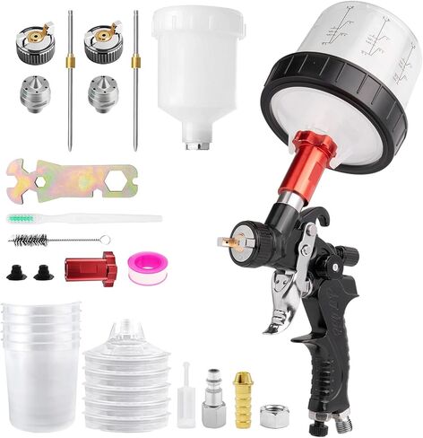 Mini88 HVLP Gravity Spray Gun, 1.0/1.2mm Nozzles Paint Gun with 250ml and 125ml Paint Cup, Professional Automotive Panit Spray Gun in Saudi Arabia