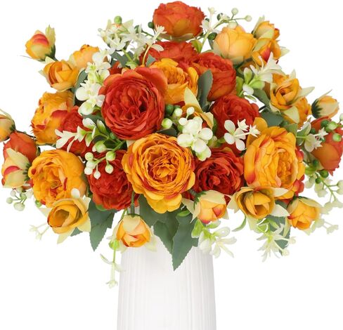 Floweroyal 2 عناقيد الفاوانيا الزهور الاصطناعية الزهور البيضاء الفاوانيا الحريرية باقات لحفلات الزفاف الجدول المركزية ترتيب الزهور ديكور المنزل المطبخ in Kuwait