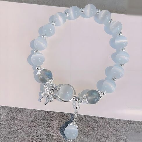 Crystal Bracelets, Bracelet Beaded Stretch, 8mm Stone Bracelets Jewelry Gifts for Women, with Butterfly Decoration in Saudi Arabia