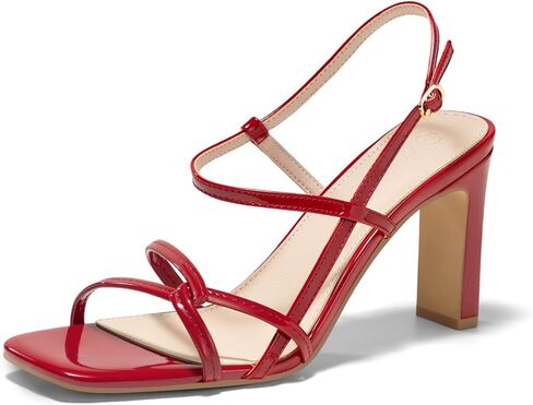 Coutgo Womens Strappy Sandals Square Open Toe Chunky High Heels Ankle Strap Wedding Party Dress Shoes in Saudi Arabia