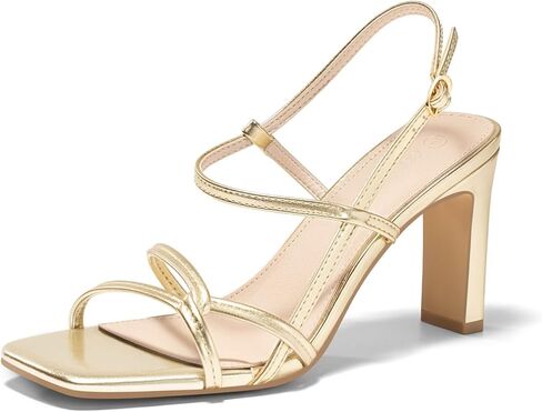 Coutgo Womens Strappy Sandals Square Open Toe Chunky High Heels Ankle Strap Wedding Party Dress Shoes in Saudi Arabia