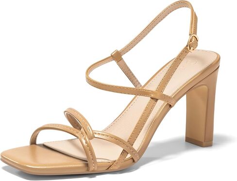 Coutgo Womens Strappy Sandals Square Open Toe Chunky High Heels Ankle Strap Wedding Party Dress Shoes in Saudi Arabia