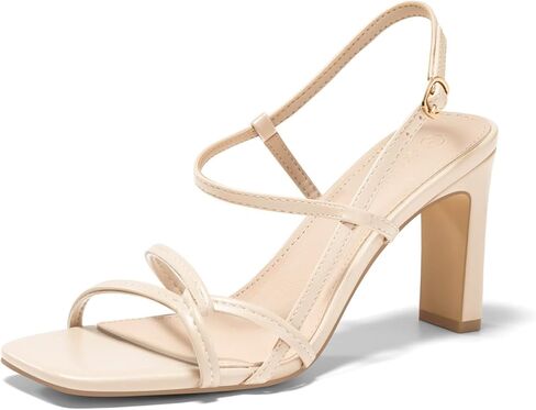 Coutgo Womens Strappy Sandals Square Open Toe Chunky High Heels Ankle Strap Wedding Party Dress Shoes in Saudi Arabia