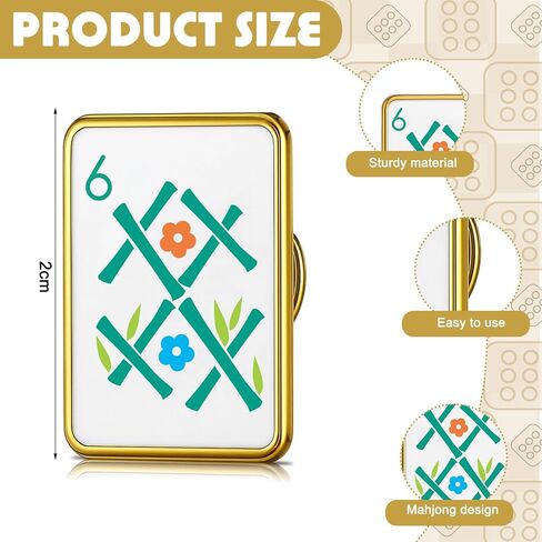 Norme 8 Pcs Mini Mahjong Enamel Pins Set Gold Enamel Brooch Pins Bird Joker Flower Designs for Women Men Jackets Hat Lapel Pin Jewelry, Mahjong Accessories, Gifts, and Prizes in Saudi Arabia