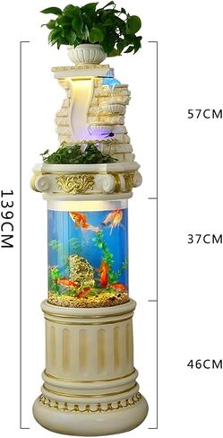 Decor Garden Aquarium, Living Room Circulation Water Waterfall Fountain, Creative Home Large Floor Decoration Landscape for Entryway(S) in Saudi Arabia