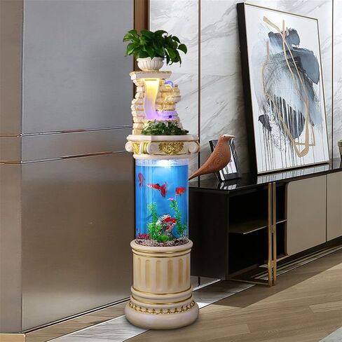 Decor Garden Aquarium, Living Room Circulation Water Waterfall Fountain, Creative Home Large Floor Decoration Landscape for Entryway(S) in Saudi Arabia