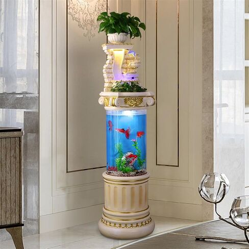 Decor Garden Aquarium, Living Room Circulation Water Waterfall Fountain, Creative Home Large Floor Decoration Landscape for Entryway(S) in Saudi Arabia