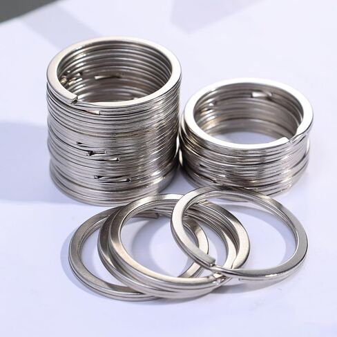 50Pcs Stainless Steel Key Rings Polished Silver Round Flat Wire Split Metal Keychain for DIY Jewellery Making Car Keyring in Saudi Arabia