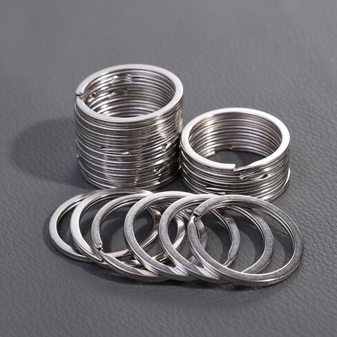50Pcs Stainless Steel Key Rings Polished Silver Round Flat Wire Split Metal Keychain for DIY Jewellery Making Car Keyring in Saudi Arabia