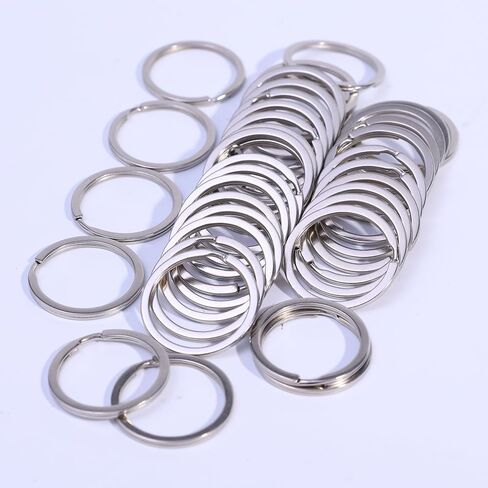 50Pcs Stainless Steel Key Rings Polished Silver Round Flat Wire Split Metal Keychain for DIY Jewellery Making Car Keyring in Saudi Arabia