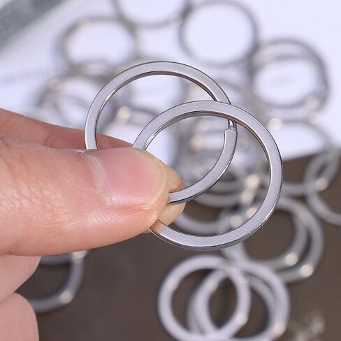 50Pcs Stainless Steel Key Rings Polished Silver Round Flat Wire Split Metal Keychain for DIY Jewellery Making Car Keyring in Saudi Arabia