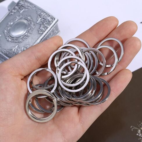 50Pcs Stainless Steel Key Rings Polished Silver Round Flat Wire Split Metal Keychain for DIY Jewellery Making Car Keyring in Saudi Arabia