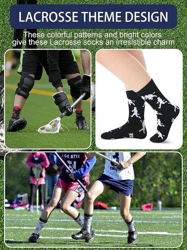 Suhine 6 Pair Lacrosse Socks for Men Gifts Lacrosse Ball Men's Christmas Novelty Socks Colorful Funny Stockings in Saudi Arabia
