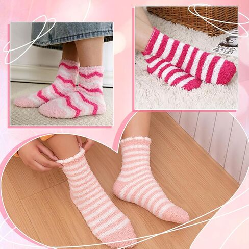 gisgfim 12 Pairs Valentine's Day Cupcake Socks Pink Fuzzy Socks Bulk for Women Gifts DIY Fluffy Socks Stuffers Valentine Heart Cupcake Sock with Gift Box for Women Teacher Colleague Birthday Present in Saudi Arabia