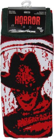 جوارب Hyp Horror Movie للرجال من Pennywise Jason Voorhees وFreddy Krueger، 3 عبوات من الجوارب متوسطة الساق مقاس الحذاء 6-12 in Kuwait