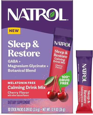 Natrol Sleep & Restore Magnesium Glycinate Gummies, Magnesium for Sleep Aids for Adults, Melatonin-Free, Cherry Flavored, 30 Day Supply in Kuwait