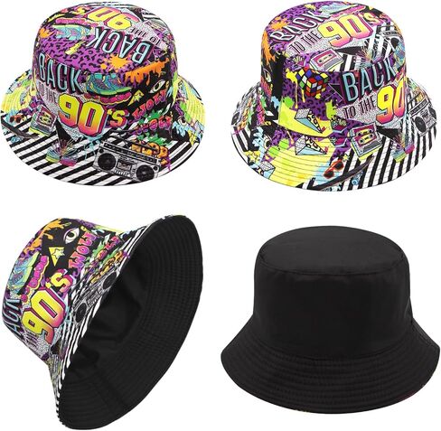 YAMEIZE Retro 90s Bucket Hat for Men Women Fashion 90s Outfits Rave Sun Cap Packable Fisherman Bucket Hat Outdoor in Saudi Arabia