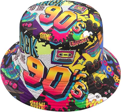 YAMEIZE Retro 90s Bucket Hat for Men Women Fashion 90s Outfits Rave Sun Cap Packable Fisherman Bucket Hat Outdoor in Saudi Arabia