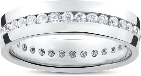 P3 POMPEII3 Mens 1 1/4ct Real Diamond Channel Set Eternity Ring Wedding Band Anniversary in Saudi Arabia