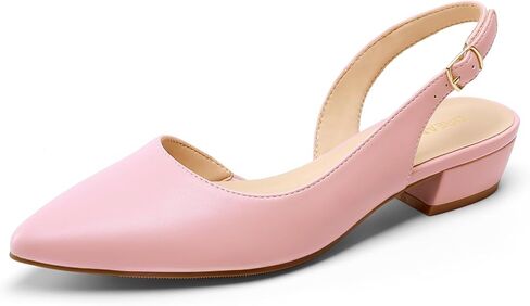 DREAM PAIRS Womens Slingback Kitten Low Block Heels Closed Pointed Toe Ankle Strap Elegant Dressy Pumps Wedding Party Dress Shoes for Women in Kuwait