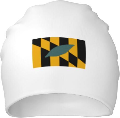 Flag of Calvert County, Maryland Beanie Hat for Women Men Warm Skull Caps Slouchy Knit Beanie Hat Black in Saudi Arabia