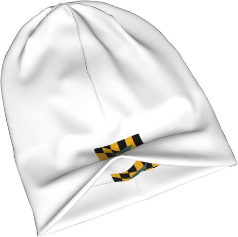 Flag of Calvert County, Maryland Beanie Hat for Women Men Warm Skull Caps Slouchy Knit Beanie Hat Black in Saudi Arabia