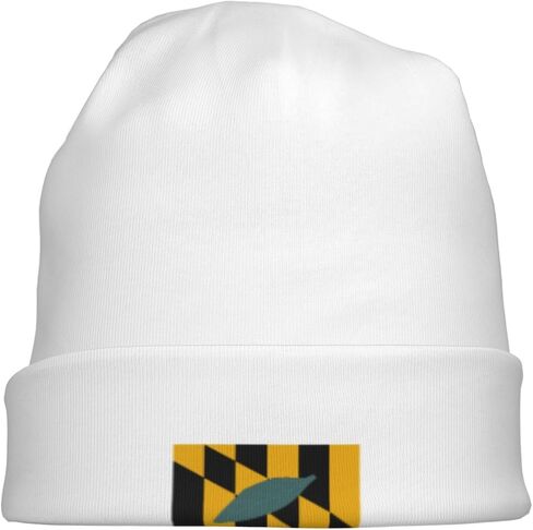 Flag of Calvert County, Maryland Beanie Hat for Women Men Warm Skull Caps Slouchy Knit Beanie Hat Black in Saudi Arabia