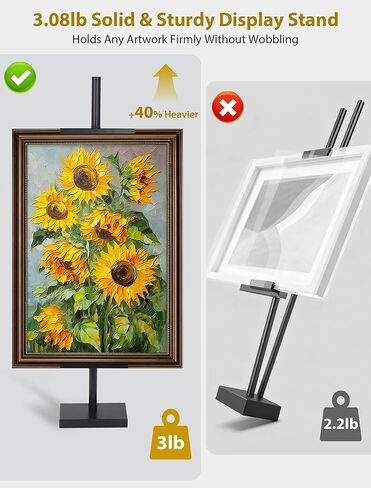 حامل علوي للطاولة قابل للتعديل، حامل صور معدني أسود للعرض حتى 29 بوصة، حامل إطار الصورة لصور اللافتات الفنية، المنزل أو الأحداث in Saudi Arabia