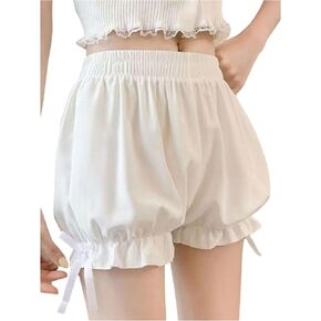 SHENHE Women's Lolita Bloomers Ruffle Bow Pumpkin Pants Elastic Waist Sleep Lounge Shorts in Saudi Arabia