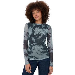 rag & bone Women's Yana Printed Mesh Long Sleeve Tee in Saudi Arabia