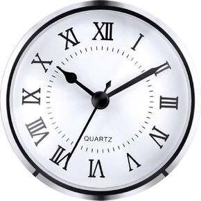 Hicarer 3-1/2 Inch (90 mm) Quartz Clock Fit-up/Insert with Roman Numeral, Quartz Movement (Gold Trim) in Saudi Arabia