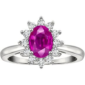Tommaso Design Solid 14k Gold Classic Lady Diana Halo Oval Ring in Saudi Arabia