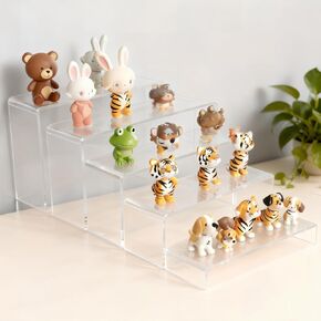 Acrylic Display Riser Set, Clear Rectangular Stands, 5 Pack, 12.4-10.0 Inch, Stepped Height 5.8-3.0 Inch, for Collectibles, Retail, Party Decor in Saudi Arabia