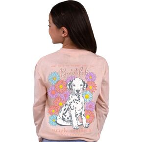 Simply Southern What Makes You Beautiful Youth Long Sleeve Shirt (Youth Small) Creme in Saudi Arabia