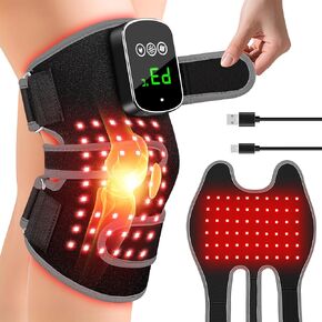 Red Light Therapy for Knee, Heated&Vibration Red Light Therapy Knee Brace, Knee Massager for Pain Relief, 660nm&850nm Near Infrared Light Therapy for Body, Cordless Redlight knees therapy in Saudi Arabia
