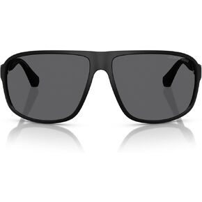 Emporio Armani Men's EA4029 Square Sunglasses, Rubber Black/Gradient Grey, 64 mm in Kuwait
