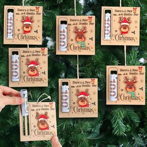 Christmas Money Holders for Cash Gift Wooden Christmas Money Holders Ornament Bulk Xmas Gifts Tree Hanging Ornament Here's a Few Buck for Xmas Holiday Party Favors(12 Pcs,Chic Style) in Saudi Arabia