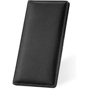 Ultra Slim Genuine Leather Wallet for Women RFID Blocking Bifold Credit Card Holder Long Clutch (Black) in Kuwait